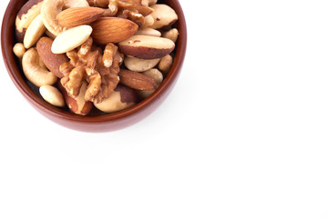 Mix nuts  on white background