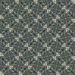 Seamless pattern with vegetal motives.
Seamlessly repeating ornamental wallpaper or textile pattern, with hand painted vegetal motives in green, beige and gray colors.
