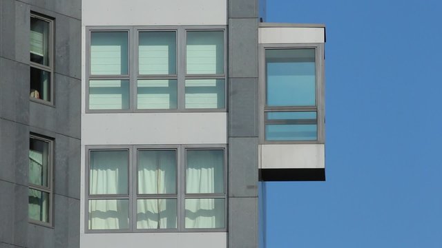Modern office building establishing shot