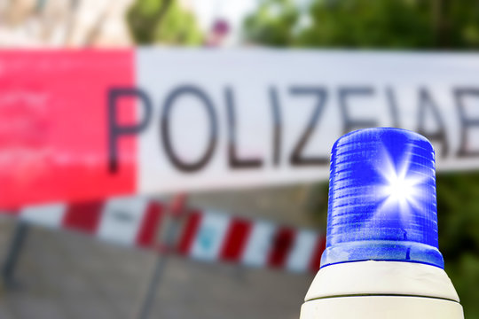 Blaulicht Polizeiabsperrung