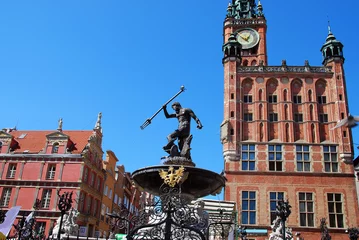 Cercles muraux Fontaine Neptune fountain in Gdansk