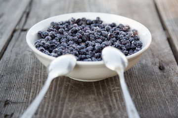Plate of blueberries