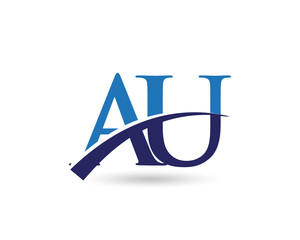 AU Logo Letter Swoosh
