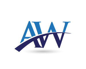 AW Logo Letter Swoosh - obrazy, fototapety, plakaty