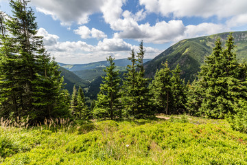 Landscape with mountain and nice cloud in Krkonose in Czech republic
