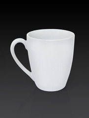 White mug on black isolated include path