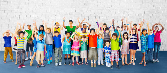 Obraz premium Children Kids Childhood Friendship Happiness Diversity Concept