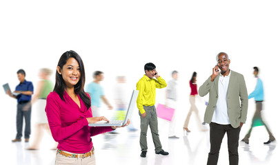 Fototapeta premium Diversity People Digital Device Communication Concept
