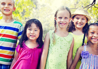 Diversity Friends Children Park Happiness Concept