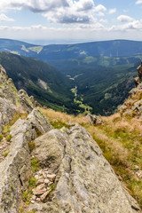 Fototapeta premium Landscape with mountain and nice cloud in Krkonose in Czech republic 
