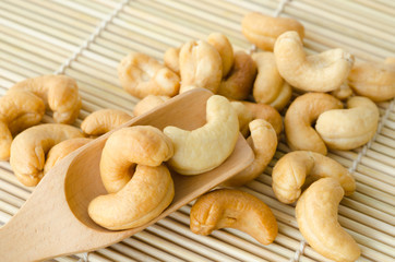 Cashew nuts with salt.