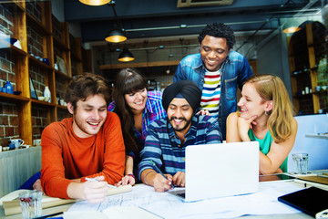 Diverse Architect People Group Working Concept