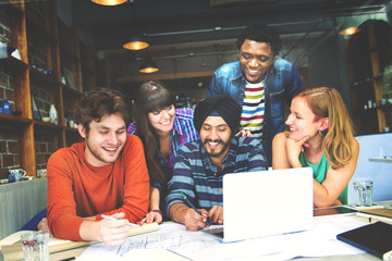 Diverse Architect People Group Working Concept