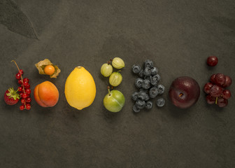 Rainbow spectrum of fruit