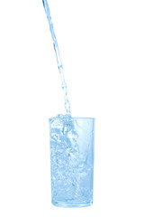 water splashing from glass isolated on white background