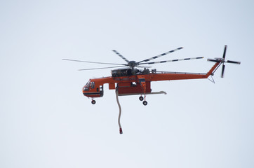 Fototapeta na wymiar firefighter helicopter Sikorsky erickson si 64f