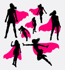 Female superhero silhouettes