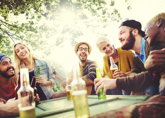 Diverse People Friends Hanging Out Concept