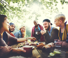 Friends Friendship Outdoor Dining People Concept