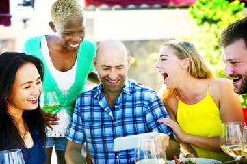 Diverse People Luncheon Outdoors Food Friendship Concept