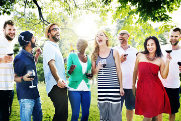 Friends Outdoors Party Celebration Hanging out Concept