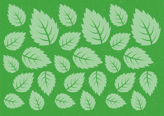 green stylized leaf pattern. Vector illustration