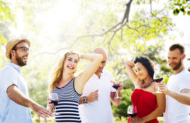 Teenagers Friends Dancing Hangout Happiness Concept