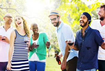 Diverse People Friends Hanging Out Drinking Concept