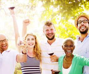 Diverse People Luncheon Outdoors Food Concept