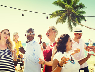 Diverse People Friends Hanging Out Drinking Concept