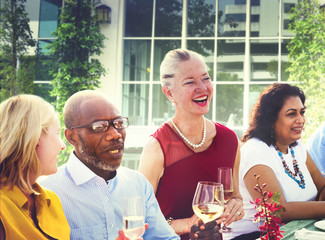 Diverse People Luncheon Food Summer Concept