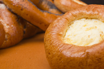 Bun with cottage cheese