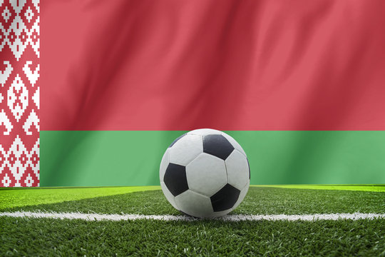 Belarus flag and soccer ball