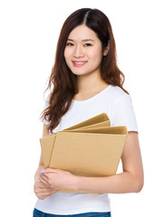 Asian woman carry with folder