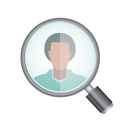 magnifier glass and man