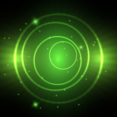 Green neon circles