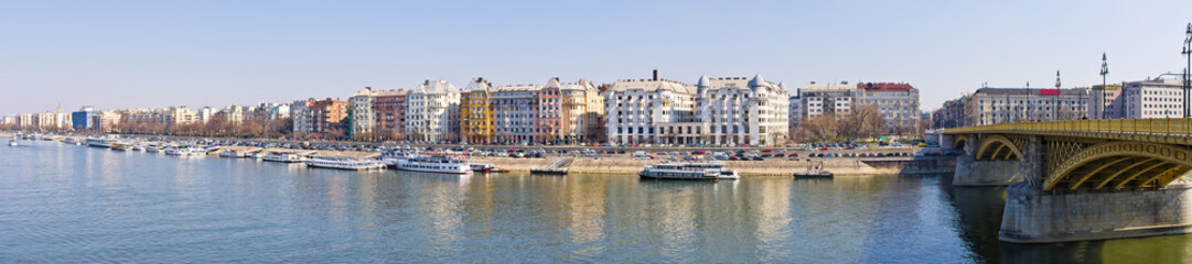 Danube and Margaret Bridge in Budapest, Hungary