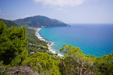 Obraz premium Sunny scenery near Agios Gordios, Corfu island, Greece
