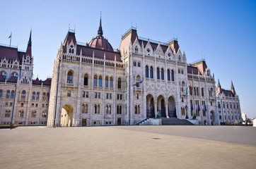 Fototapeta na wymiar Building of Parliament in Budapest, Hungary
