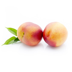 Peach on the white isolatd background.