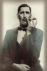 retro portrait of an adult man