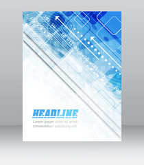 Abstract flyer or cover design with technological pattern for your business presentation or publishing