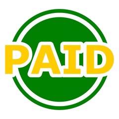 Paid button yellow and green circle