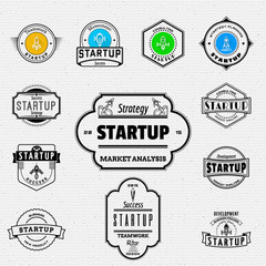 Obraz premium Startup badges logos and labels for any use.