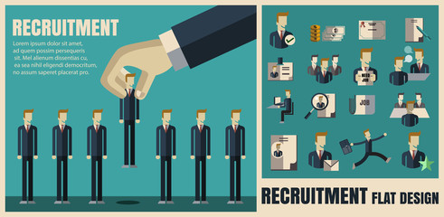 recruitment. picking the right candidate professional .Flat icon - 88909852