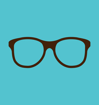 Vintage glasses icon isolated on blue background