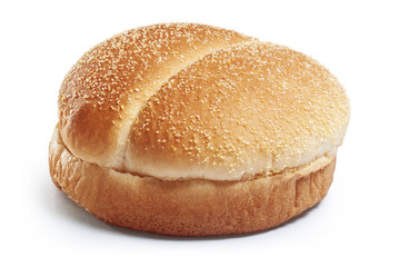 Burger bread isolated on white background.