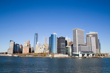 Fototapeta na wymiar Blick von der Fähre auf Manhattan - New York City