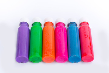 Color paint on white background