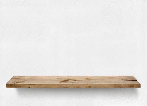 Wood plank shelf